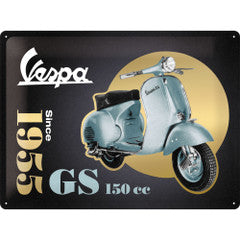 Vespa - GS150 since 1955 Metallic Sign - Large (Size: 30x 40cm)